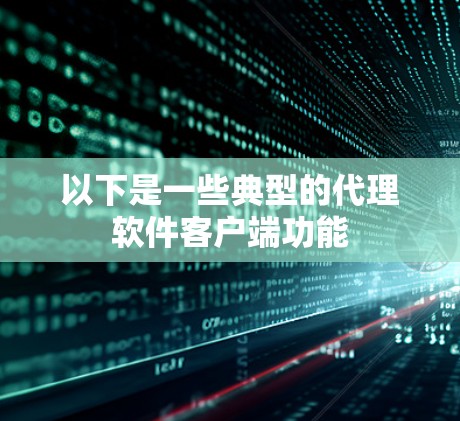 以下是一些典型的代理软件客户端功能